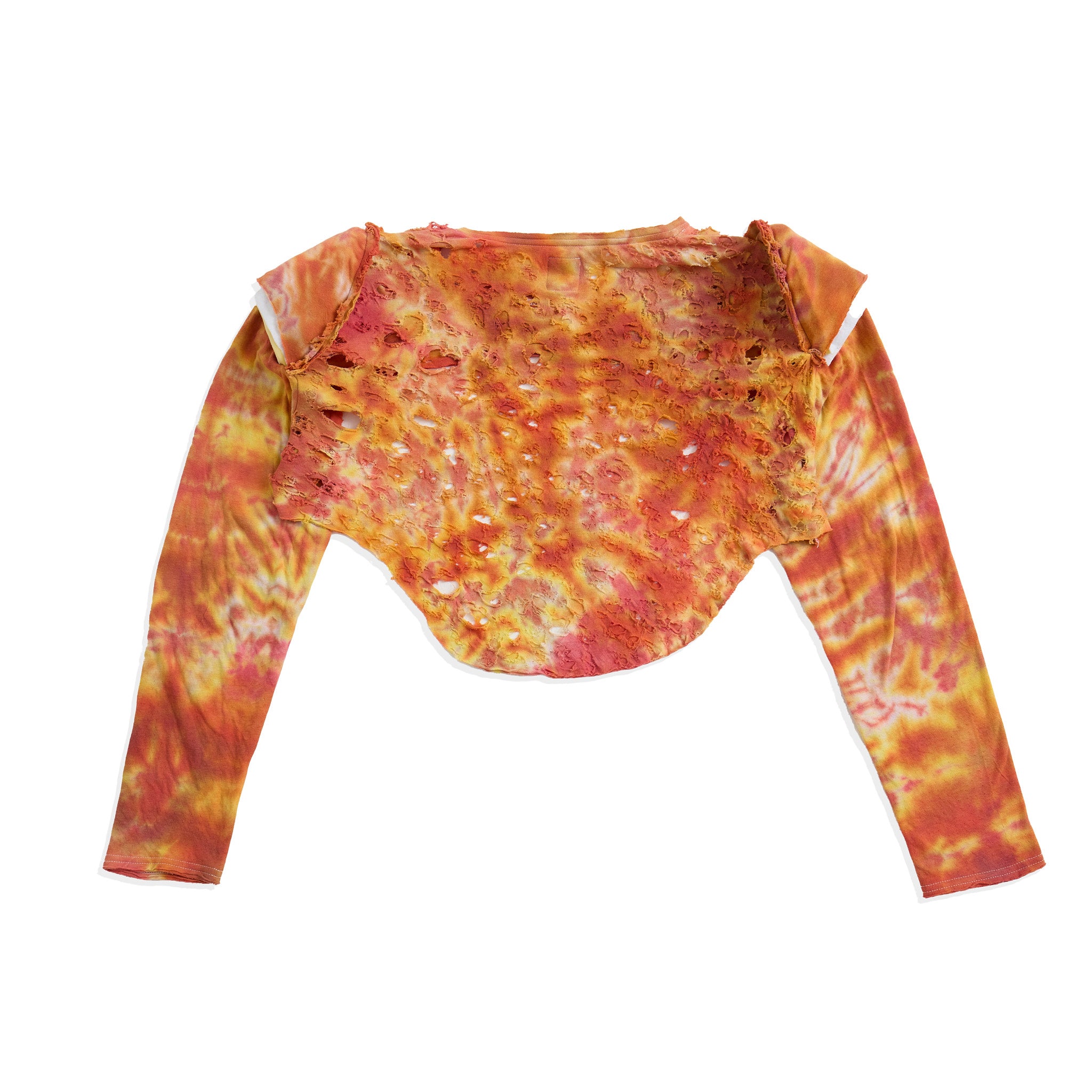 C.I.R Razor Cut Long-sleeve tiedye t-shirt shrug with shoulder pads (Style B)