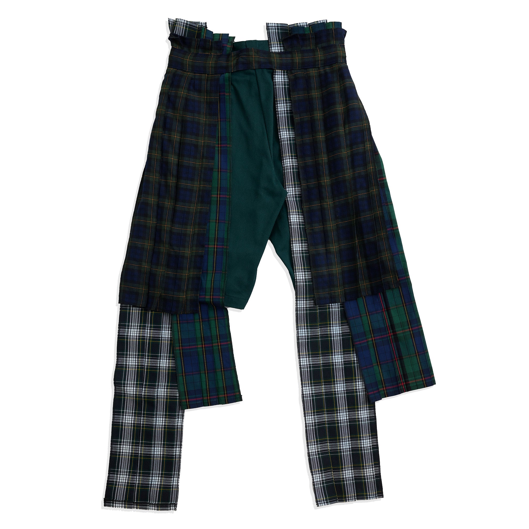 C.I.R Hybrid Tartan Kilt Shorts (Green, Blue, and yellow)