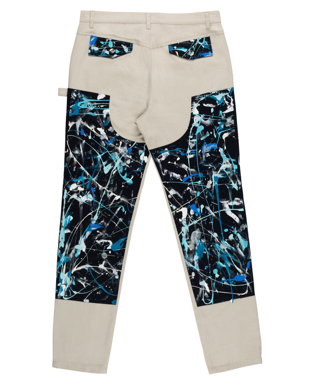 CIR  Khaki and Navy Blue Panel Pant (Hand Painted)