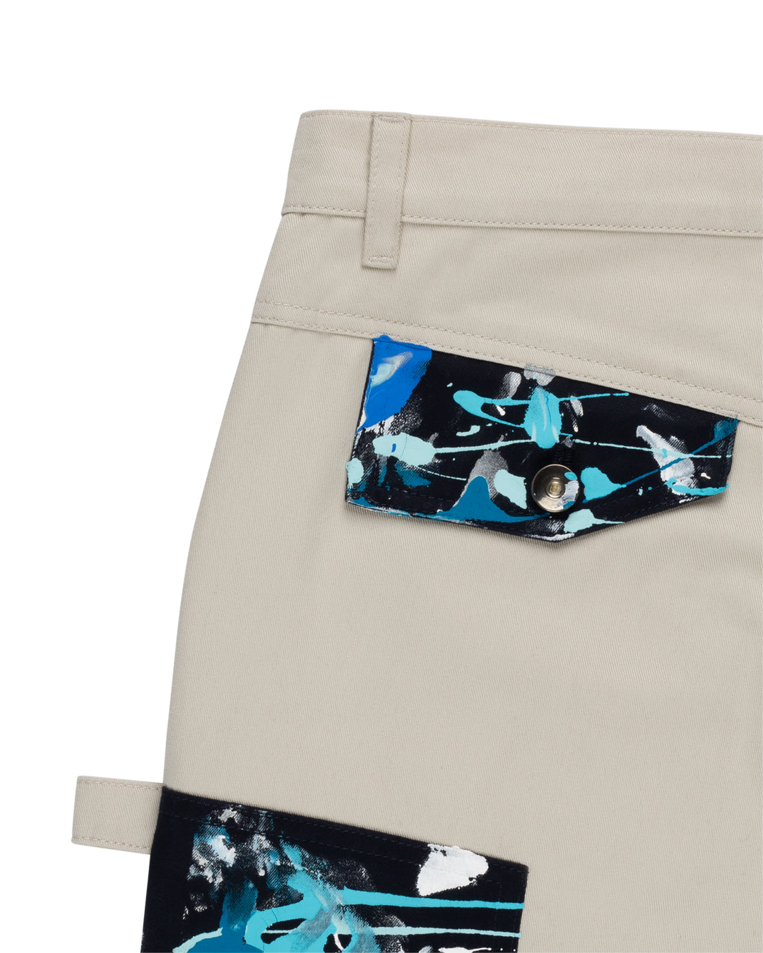 CIR  Khaki and Navy Blue Panel Pant (Hand Painted)