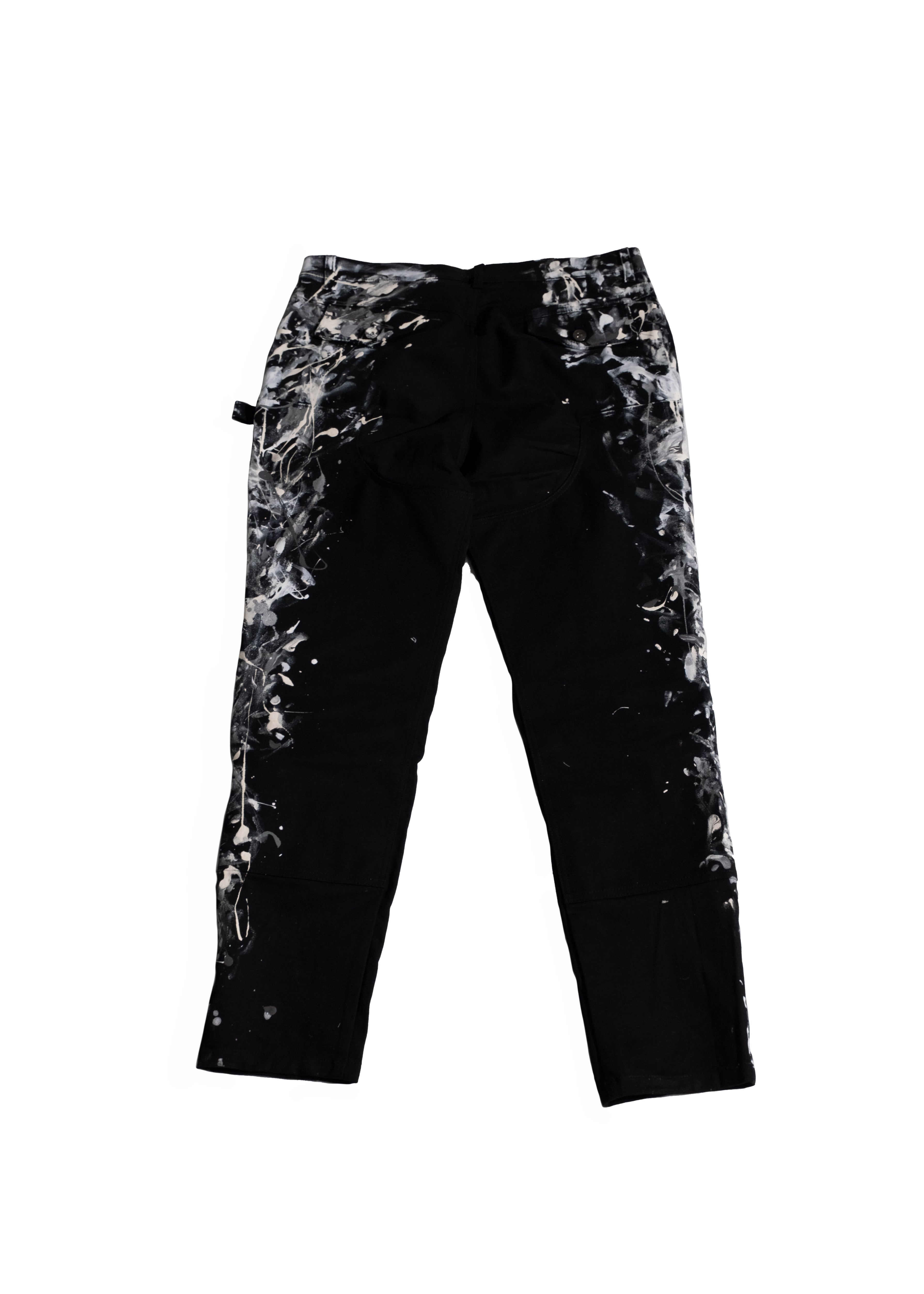 CIR Black Panel Pants  (Hand Painted)